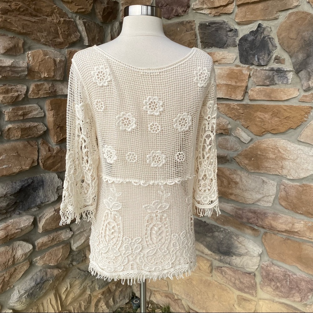 Phase One | Boho Crochet Overlay Top - Picture 5 of 14